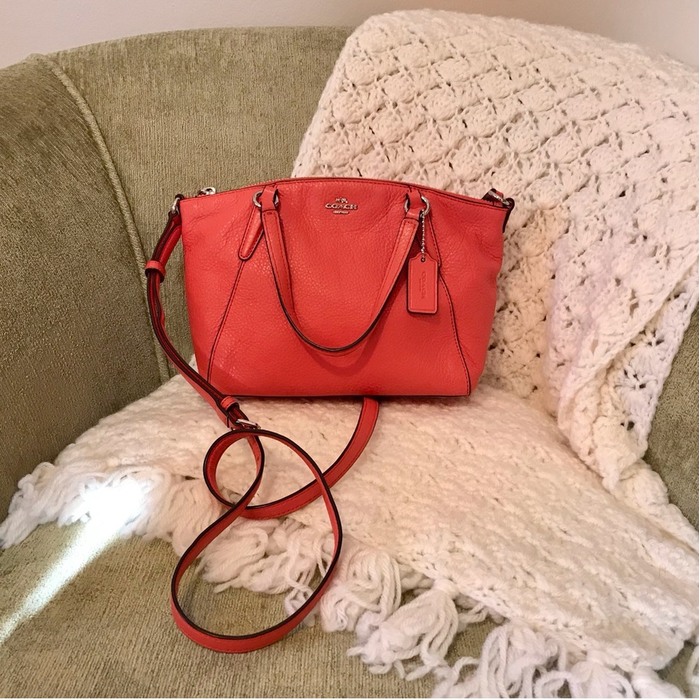 Coach Coral Leather Satchel Bag | Mini Kelsey